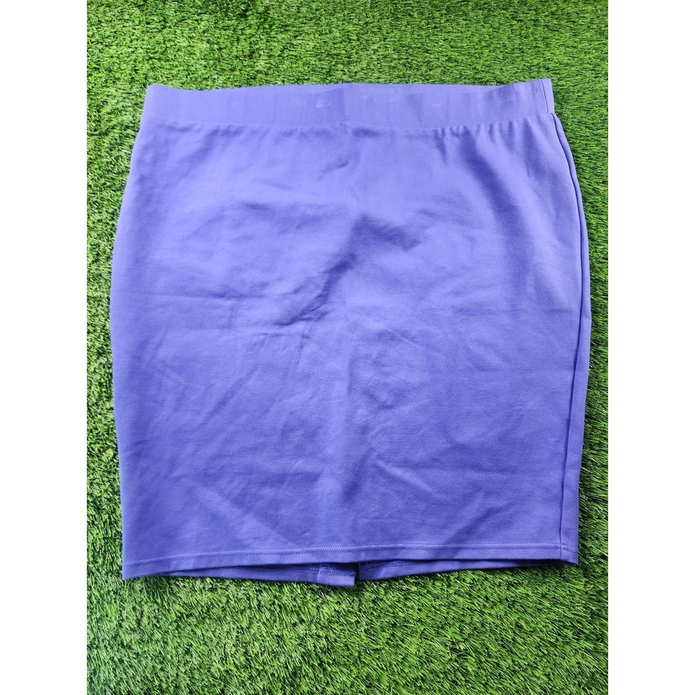 Torrid Skirt Womens 3 Purple Solid‎ Jersey Pencil Pull On Knee Length Stretch